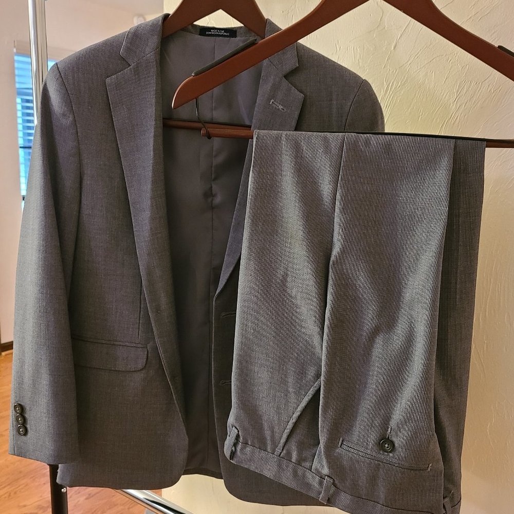 Boys Chaps Grey Suit. Jacket 14. Pants 12